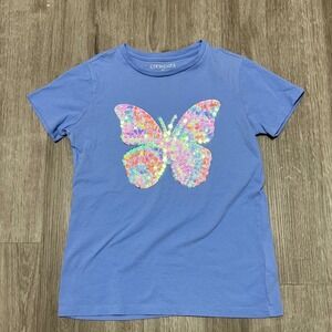 Crewcuts Kids Butterfly Sequin T Shirt Blue‎ Size L